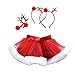 Produktbild Cooljun Baby Mädchen Kleid Weihnachten Bekleidung Set Tutu Kleid Bekleidung + Kopfband 0-9 Jahre (1-3 Jahre/105-110cm, Rot)