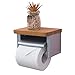 Produktbild XYB Toilettenpapierhalter Wandhalterung, Punch-Free ABS und Bambus Tissue Holder Spritzwassergeschützt Regal für Das Badezimmer