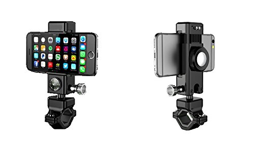 Bike Phone Holder, GPS holder for bike, 3 in 1 function: bike phone bracket, bike Light & bike compass, fit fo