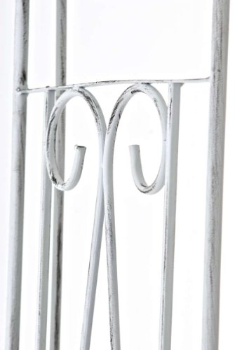 CLP Halbbogen RICCARDO, Metall Rosenbogen halbrund zur Wandbefestigung, Eisen antik weiß, 130 x 40 x 258 cm - 7