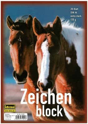 4 Zeichenblöcke / Malblock mit je 20 Blatt / je 1x Pferd, Katze, Tiger, Papagei - 2