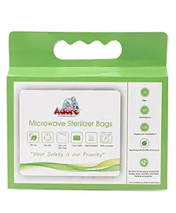 Adore Microwave Sterilizer Bags for Travel and Home -10 Pieces (White)