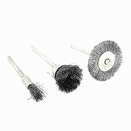 SHINA 45 tlg Edelstahl Drahtbürsten Draht Bürstensatz Dremel Proxxon Polier Set Stahl Bürsten Polierscheiben Scheibenbürste Rundbürste Schaftaufnahme Ø 3,17 mm - 3