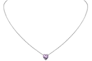 Suplight Collana Donna Argento 925 con Pietra di Nascita 12 Mesi Collana Donna Punto Luce Cuore Ciondolo Cuore Pietra Portafortunna Zirconia Cubica Confezione Regalo