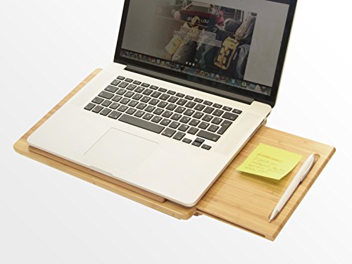 Bambus Laptop Ständer, Notebookständer mit Lüfter, Notebookhalter, Cooling Pad, Bambusholz - 2