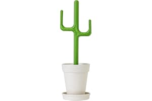 VIGAR Flower Power-Cactus Escobillero de Baño de Pie, Polipropileno, Verde, 12,5 X 11,5 X 39 (Cm)