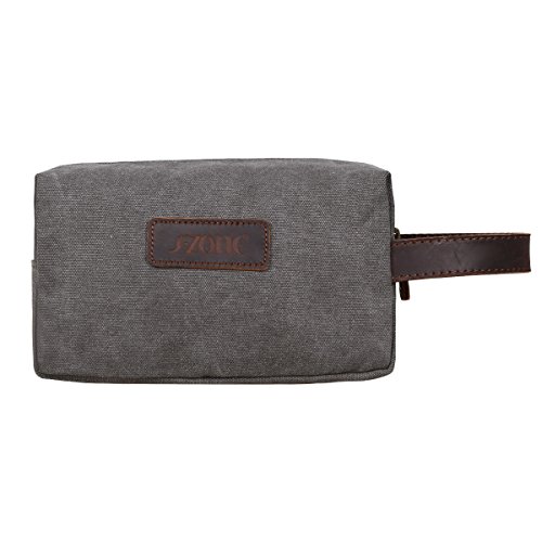 S-ZONE Canvas Kulturbeutel Reisen Organizer Shaving Dopp Kit Kosmetik Make-up-Tasche Aufbewahrungstasche - 3