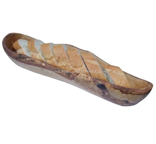 Brotschale rustikal aus Olivenholz – ca. 36cm - 3