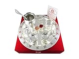 Goldgiftideas 9 Inch Swastik Silver Plated Pooja Thali Set