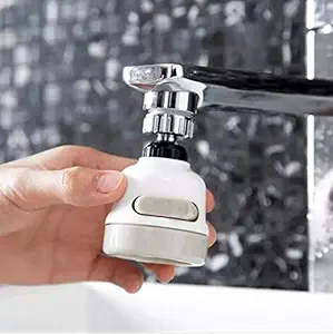 HomeExpo Stainless-Steel Universal Water Faucet Adapter 360 Degree Rotate Flexible 3 Modes Setting Water Extender Faucet Sprayer for Easy Clean Sink, Bathroom, Rinsing Fruits (2-Modes Silver)