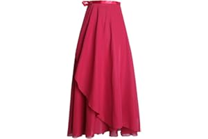 DIANSHAOA Donne Gonna Lunghezza Chiffon Grande Swing Allungabile E Sottile Pratica Vestiti Bodeaux