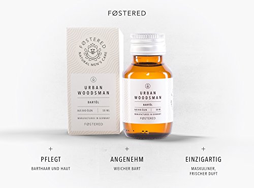 FOSTERED Bartöl „Urban Woodsman“ aus Bio Ölen. Hochwertiges Bartpflege Öl 50 ml für einen natürlich weichen & gepflegten Bart - 3