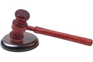 NHPY Legno Giudice Set,Martello Giudice,Martello da Giudice,Martelletto del Giudice e Blocco,Martelletto del Giudice,Martelletto da Giudice