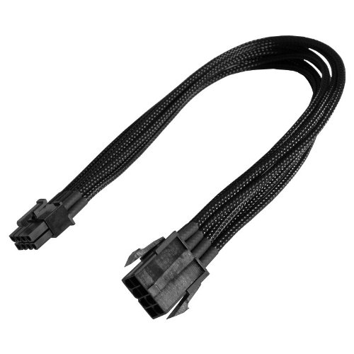 Nanoxia 8-Pin PCI Verlängerung, 30 cm, schwarzer Einzelsleeve