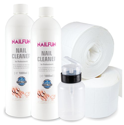 Nail Cleaner 2 Liter = 2000ml + 1000 Zelletten (2 Rollen) + 1 Pumpflasche / Dispenser 150 ml - 2