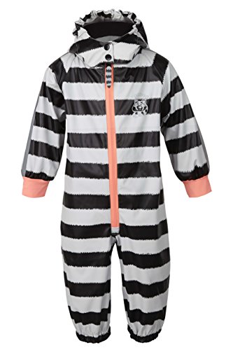 Racoon Baby Girls' Striped Raincoat Multicoloured Mehrfarbig (Pirate black PIR) 86