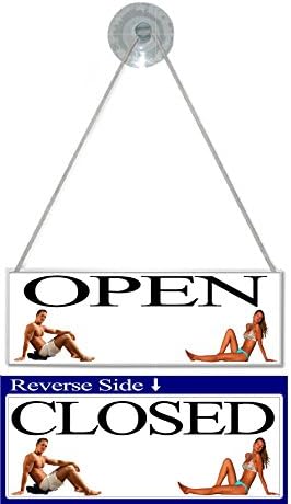 Open & Closed Door Hanging Sign - Tanning / Gym / Swimwear