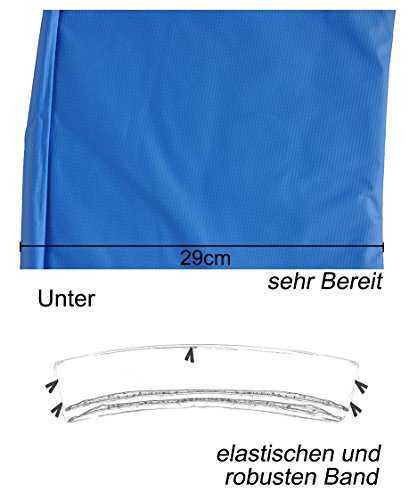 Trampolinzubehör Ersatznetz Sicherheitsnetz oder Federabdeckung für Trampolin 244cm – 6Stangen 305cm – 6Stangen 305cm – 8Stangen 366cm – 8Stangen 396cm – 8Stangen 430cm – 8Stangen,180cm Höhe Trampolinnetz,blau PVC – UV beständige Randschutz Randabdeckung - 4
