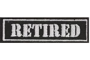 PATCH KING Rankpatch Parche retirado de motorista para coser/planchar | Pegatina MC para todos los tejidos y pieles | 90 x 25 mm