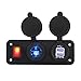 Qiilu DC 12V wasserdichte Zigarettenanzünder Socket + Dual USB Ladegerät mit Switch Control für Auto Boot RV