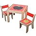 Children's Table With 2 Chairs in Solid Beach With Apple Table Top
