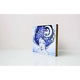 Foto auf Holz, im Quadrat, 13x13 Graffiti mit einem Mädchen mit Einhorn handmade