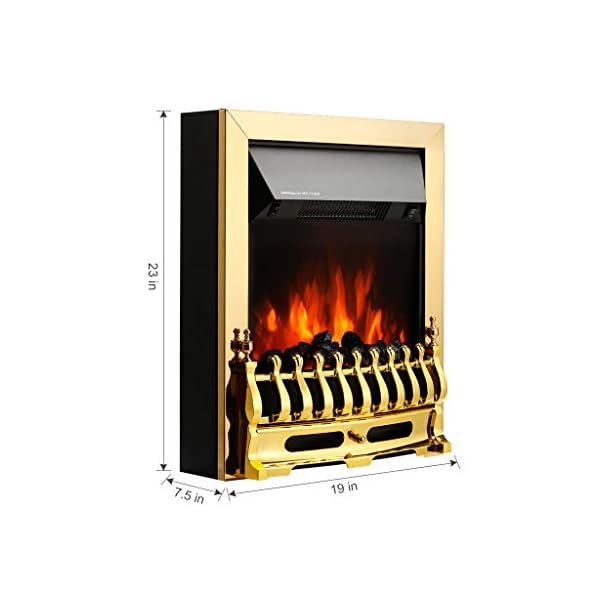 Finether 2000W Freestanding Fireplace Electric Fires/Stove Heater with Detachable Grate/Real Coal and Realistic Flame Effect - Image 10