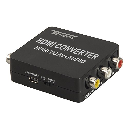 tendak Konverter 1080p HDMI auf AV RCA CVBS Composite mit Audio Toslink SPDIF, Konverter Adapter Unterstützung PAL/NTSC mit USB Kabel für PC Laptop Xbox PS4 PS3 TV STB VHS Kamera DVD