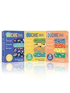 Aya Papaya Ouchie Non-Toxic Printed Triple Combo (60 Pack) - Space Blue, Yellow, Orange