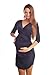 New Maternity Ruched Side V Neck Dress Pregnancy Wear Size 8 10 12 14 16 18 6408 Variety of Colours (12/14, Navy)