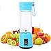 Produktbild LinZec Mini-Haushalts-Entsafter, elektrischer Entsafter, multifunktionaler Entsafter, Bpa-frei, Kleiner, wiederaufladbarer Saft-Becher mit 420 ml,Blue
