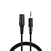 Produktbild Unicoco 5 m Kabel Klinkenstecker 3,5 mm Klinke auf Buchse, Kabelgebunden, Stereo, Schwarz Schwarz Schwarz 3 m