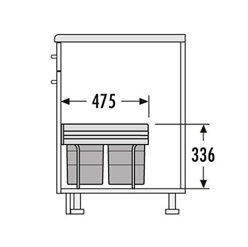 Hailo 3641121 Abfallsammler TR Swing 40.2/36 für Schränke ab 400 mm Breite mit Drehtür - 2
