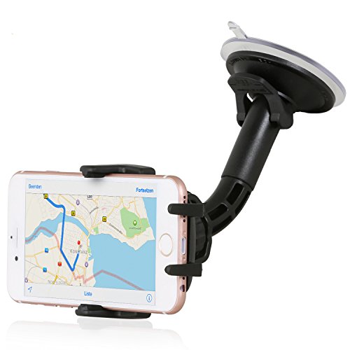 Wicked Chili KFZ Halterung mit Kugelgelenk fÃ¼r Apple iPhone X / 8 / 7 / 6S / 6  / SE / 5S / 5C / 5 / 4 / 3 iPod Touch Apple Handy Autohalterung Smartphone Scheibe (Made in Germany, fÃ¼r HÃ¼lle & Case)