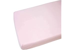 Family Bedding Next to Me Crib Fitted Sheet For Chicco | Next2me Fitted Sheet 51x85cm| Jersey Soft Bedsheet Hypoallergenic Elasticated Breathable Fitted Cot Sheet (Single Pack, Pink)