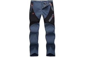 HFDWYJ Herren Softshellhose Gefütterte Outdoorhose Herren Gefüttert Wasser- und Winddicht Hose Softshellhose Outdoorhose Warm mit Winddicht WanderhoseRei ßverschlusstaschen