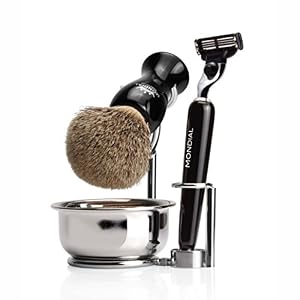 Mondial Italian Crafted Shaving Brush and Razor Stand with Lathering Bowl - Image 2