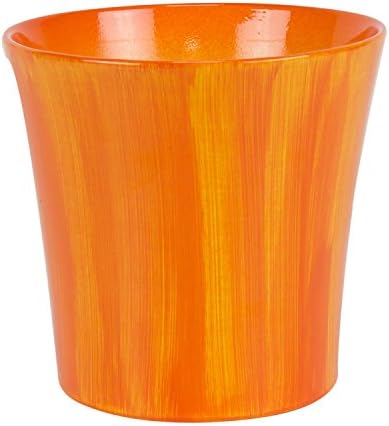 Orchid ceramic vase Orchidea flowerpot in orange colour