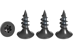 Drenky Tornillos Torx TX10 para madera (50 unidades), color negro, tornillos M3x10 mm, con cabeza avellanada, de acero inoxidable, A2, tornillos autorroscantes, tornillos universales Torx TX10
