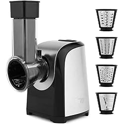 Hopekings Fresh Express 150W Hachoir Multifonctionnel avec 4 Accessoires, Gris argenté