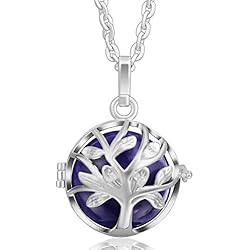 EUDORA Harmony Ball Arbre de vie Médaillon Pendentif Collier pour les femmes Sons de bébé Musique Bijoux Meilleur cadeau