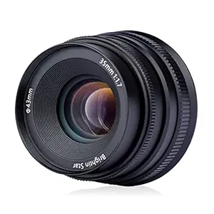 Brightin Star 35mm F1.7 Wide Angle Large Aperture APS-C Manual Focus DSLR Mirrorless Camera Lens, Fit for Sony ZV-E10, A7IV, A6400, A7II, A7SIII, A7III, A7C, A6600,?A6100, A7RIV, A6000, A7RIII (Black)