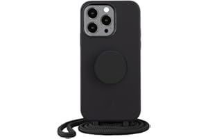 JE JUST ELEGANCE PopSockets x Just Elegance iPhone Hülle - Necklace Case - Handyhülle kompatibel mit iPhone 13 Pro Max - iPhone Schutzhülle mit Abnehmbarer Kordel und Fingerhalter (Schwarz)