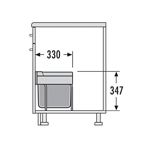 Hailo 3644731 Abfallsammler TR Swing 50.3/29 für Schränke ab 500 mm Breite mit Drehtür - 2