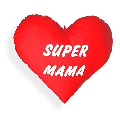 Herzkissen XXL "Super Mama" Kuschelkissen Muttertag Geburtstag Kissen