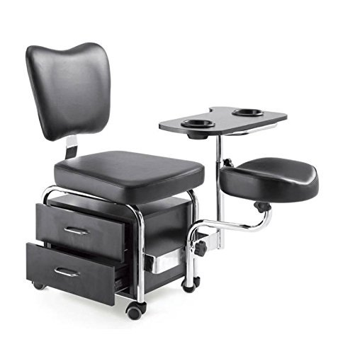 Urbanity manicure pedicure nail station beauty chair stool table spa drawers black