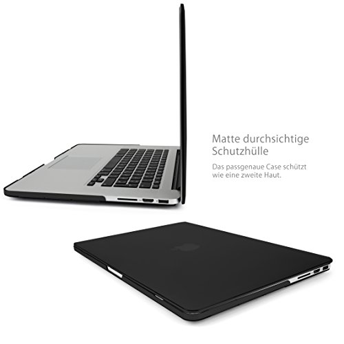 MyGadget MacBook Pro Retina 15 Zoll *Matt* Case – Model Anfang ´13 – Mitte ´16 (A1398) Plastik Mac Hülle Schutzhülle Hartschale Cover (Schwarz) - 4