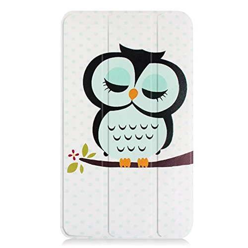 Hülle für Samsung Tab A 7.0“ ,PU Leder Case Hülle im Bookstyle Tasche für Samsung Galaxy Tab A (2016) 17,8 cm (7 Zoll) SM-T280 Schutzhülle Flip Cover Leder Schale Skin (#2 EULE) - 2