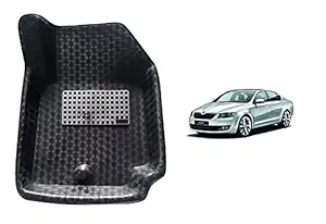 RS Enterprises Cars Skoda Octavia Car PVC 4.5D/Mini Car Floor/Foot Mat (Set of 5, Black)