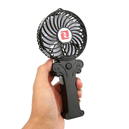 Preisvergleich Produktbild Footprintse Mini-Handheld USB Lade Lüfter 3 Geschwindigkeit Luftkühler 18650 Batterie Lüfter-Farbe: schwarz